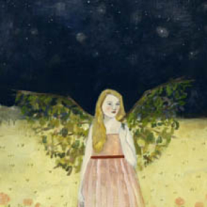 Charlotte wore wings made of the forest print by Amanda Blake