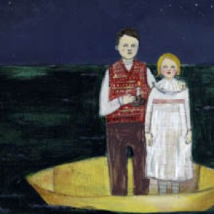 Ivy and Parker drifted through black seas with only candlelight to guide them original painting by Amanda Blake