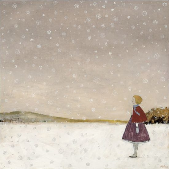 Lucy waits for Spring original painting by Amanda Blake