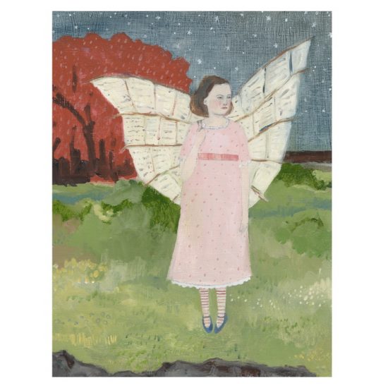 She wrote poems to the stars and crafted them into wings print by Amanda Blake