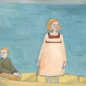 Violet and Nathaniel finally reached land original painting by Amanda Blake