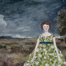 At night Rebecca wore dresses of jasmine and primrose original painting by Amanda Blake