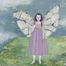 She made wings out of love letters and cherry blossoms print by Amanda Blake