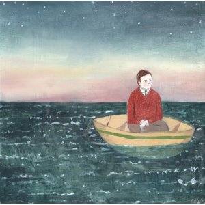 Thomas let the waves determine his fate original painting by Amanda Blake