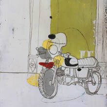 Motorcycle original painting by Christopher Myott
