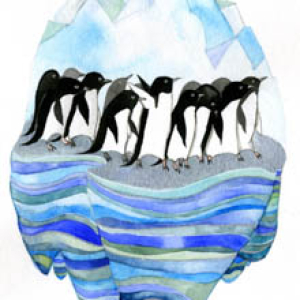 AdÃÂ©lie Penguins original painting by Diana Sudyka