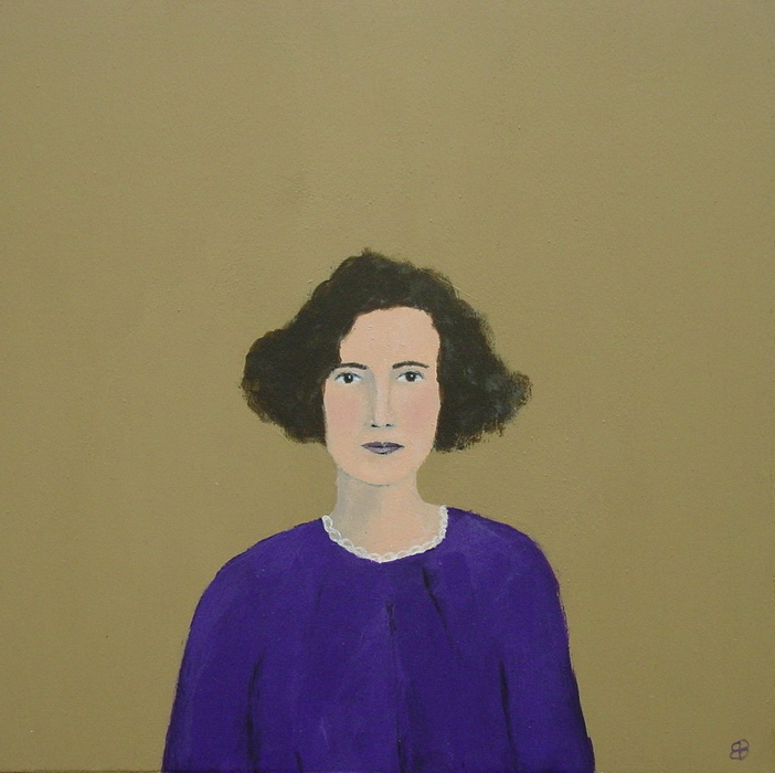 A lady in purple original painting by Elizabeth Bauman