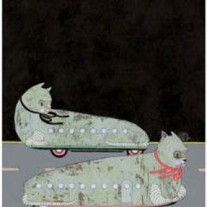 Cat Cars print by Jennifer Davis