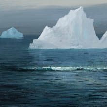 Iceberg with waves original painting by Jeremy Miranda