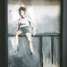 Parallel Bars framed original painting by Lisa Golightly