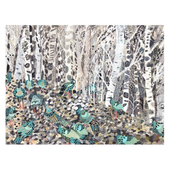 Winter Woods and Wild Turkeys print by Michelle Morin