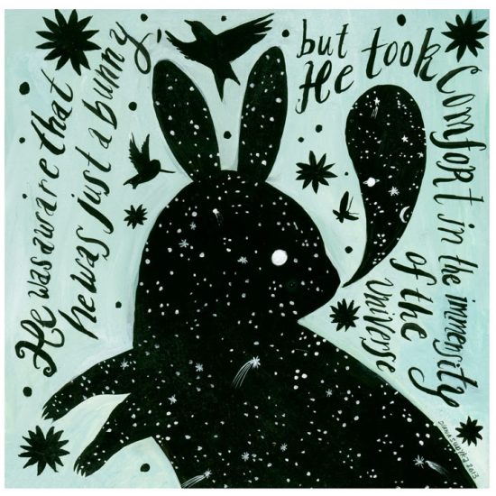 Cosmic Bunny print by Diana Sudyka