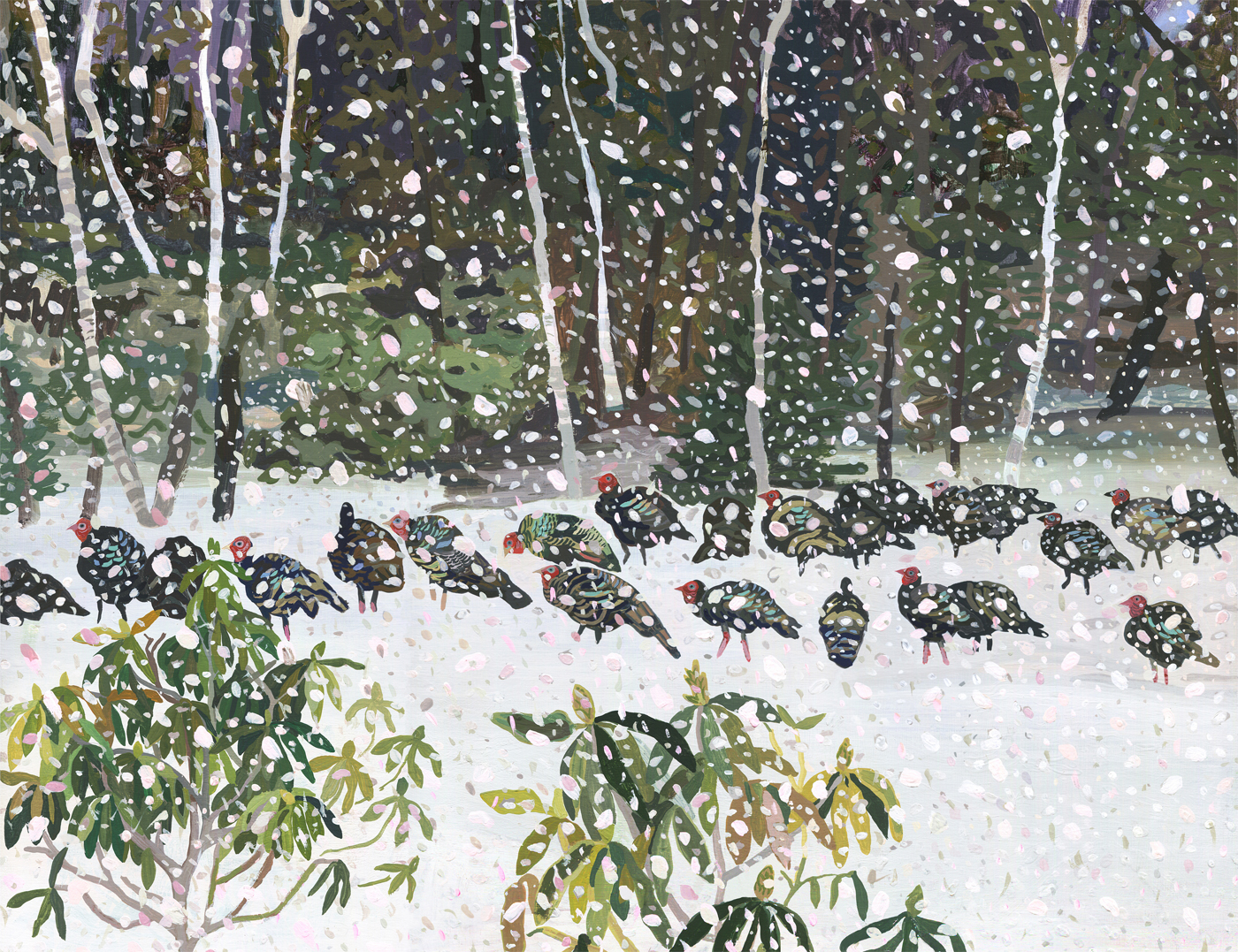 Turkeys in the Snow by Michelle Morin