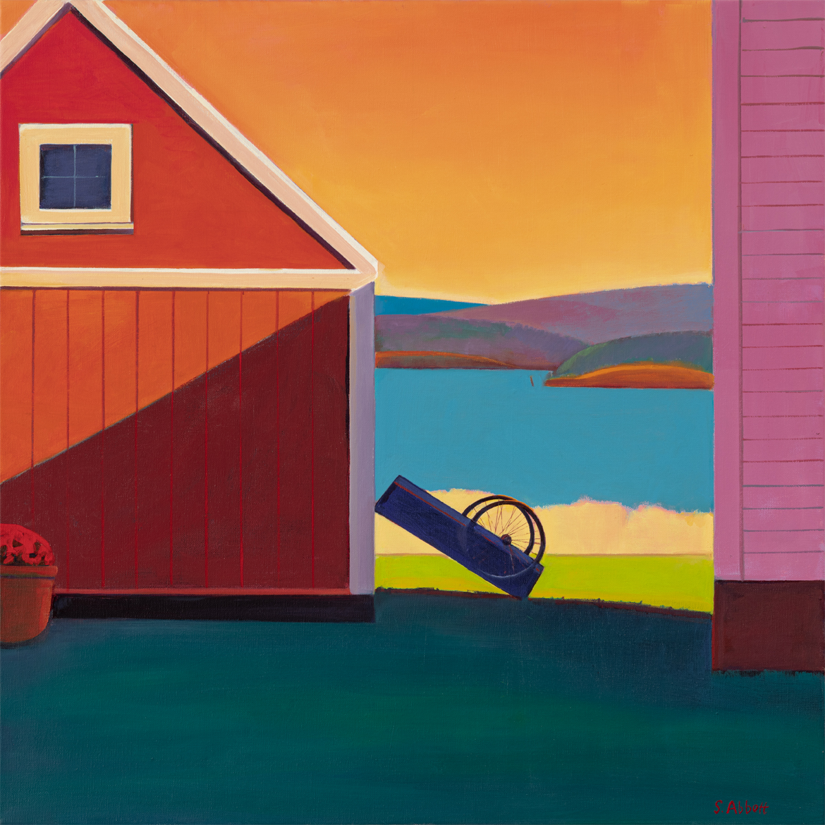 Red Barn, Afternoon by Susan Abbott