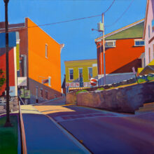 Walking up from the River by Susan Abbott - 20 x 20 inches
