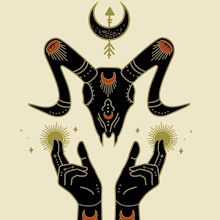 Ram Skull Hands by Daphna Sebbane