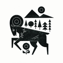 Aries letterpress print by Katie Kirk