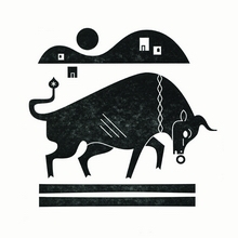 Taurus letterpress print by Katie Kirk