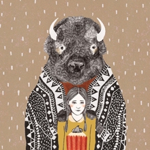 Bison postcard by Liekeland